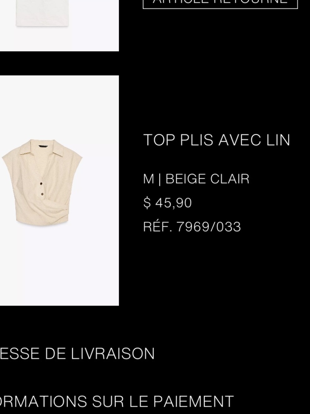 Zara linen crop top - Picture 2 of 5